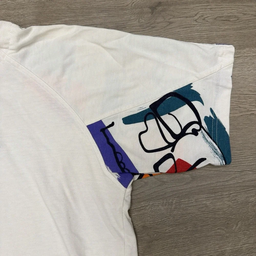 Vintage 90s Adidas Stefan Edberg Tennis Shirt Mens M Abstract Graphic ATP Polo